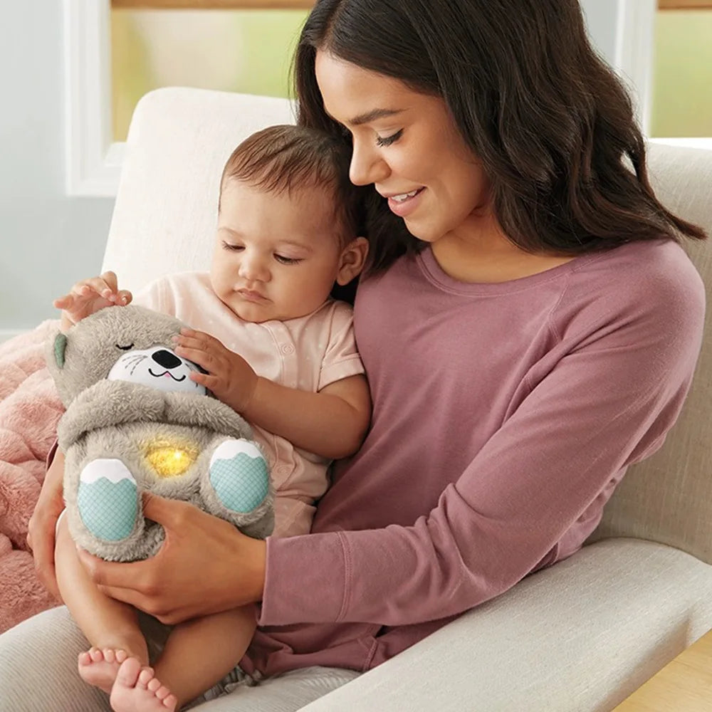 Baby Breathing Bear: Soothing Plush Toy with Music and Light for Sleep