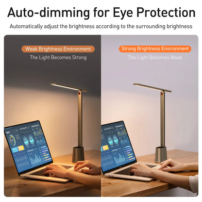 Baseus Smart LED Desk Lamp: Dimmable & Foldable for Eye-Friendly Study & Reading