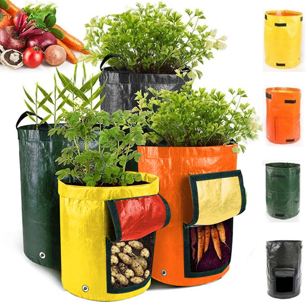 PE Vegetable Planter Grow Bag, DIY Fabric Garden Pot, Garden Tools