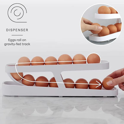 Fridge Egg Dispenser with Automatic Rolling Rack