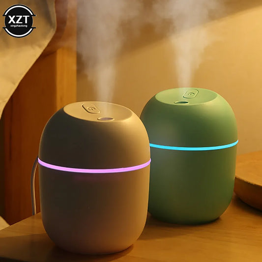 Portable Mini Air Humidifier with LED Night Light - USB Powered for Home, Car & Office