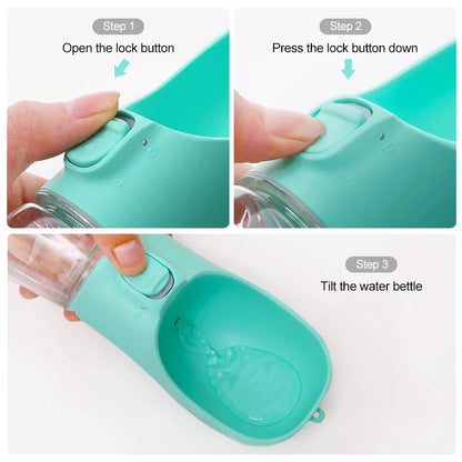 Portable Dog Water Bottle with Drinking Bowl