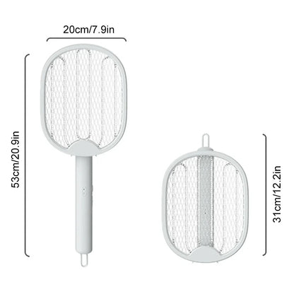 4-in-1 Foldable Electric Mosquito Killer & Fly Swatter - USB Rechargeable with UV Light Trap for Bedroom