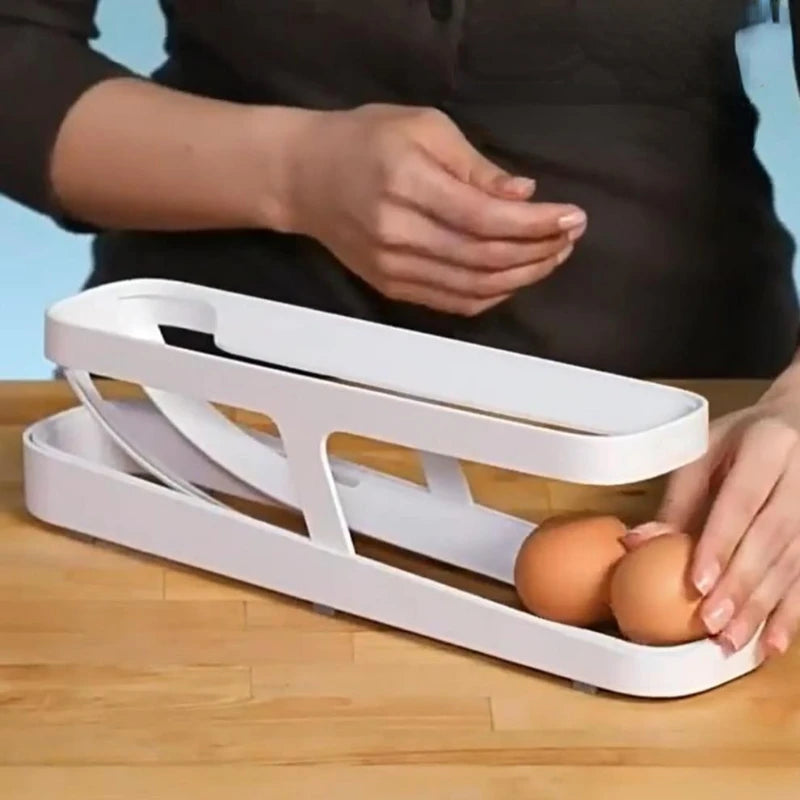 Fridge Egg Dispenser with Automatic Rolling Rack