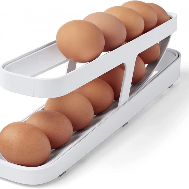 Fridge Egg Dispenser with Automatic Rolling Rack