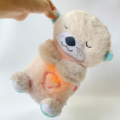 Baby Breathing Bear: Soothing Plush Toy with Music and Light for Sleep