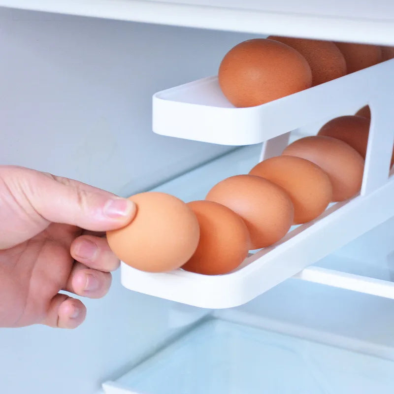 Fridge Egg Dispenser with Automatic Rolling Rack