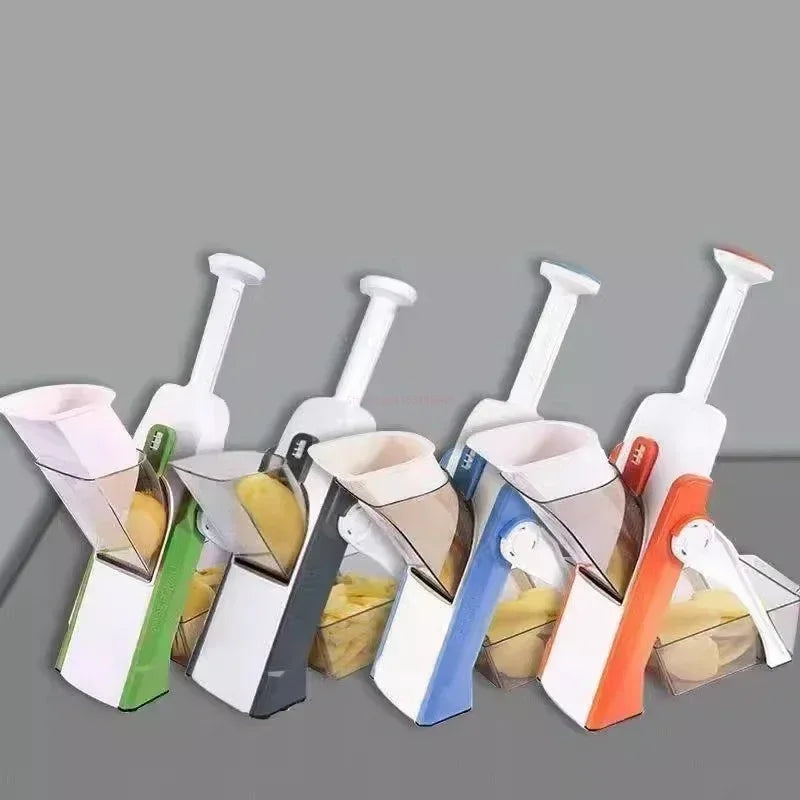 Multi-Function Manual Vegetable and Fruit Chopper: Slicer, Grater & Shredder