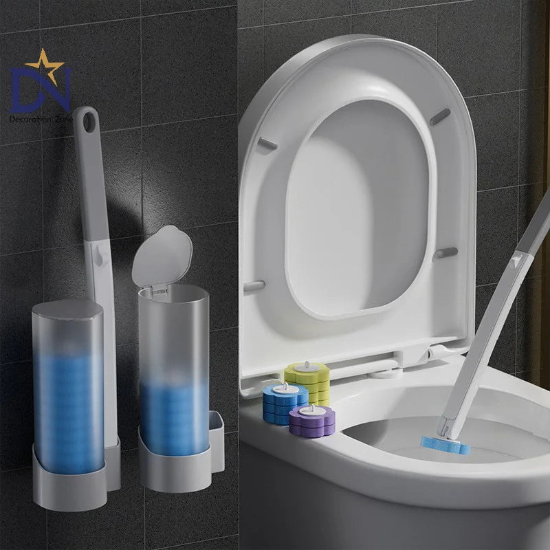 Disposable Toilet Brush Wall-mounted Toilet Cleaner Replacement Head Cleaning Tool Accessories