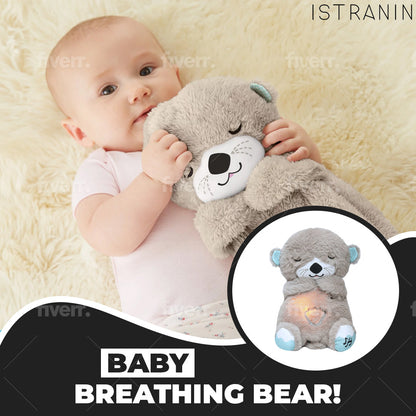 Baby Breathing Bear: Soothing Plush Toy with Music and Light for Sleep